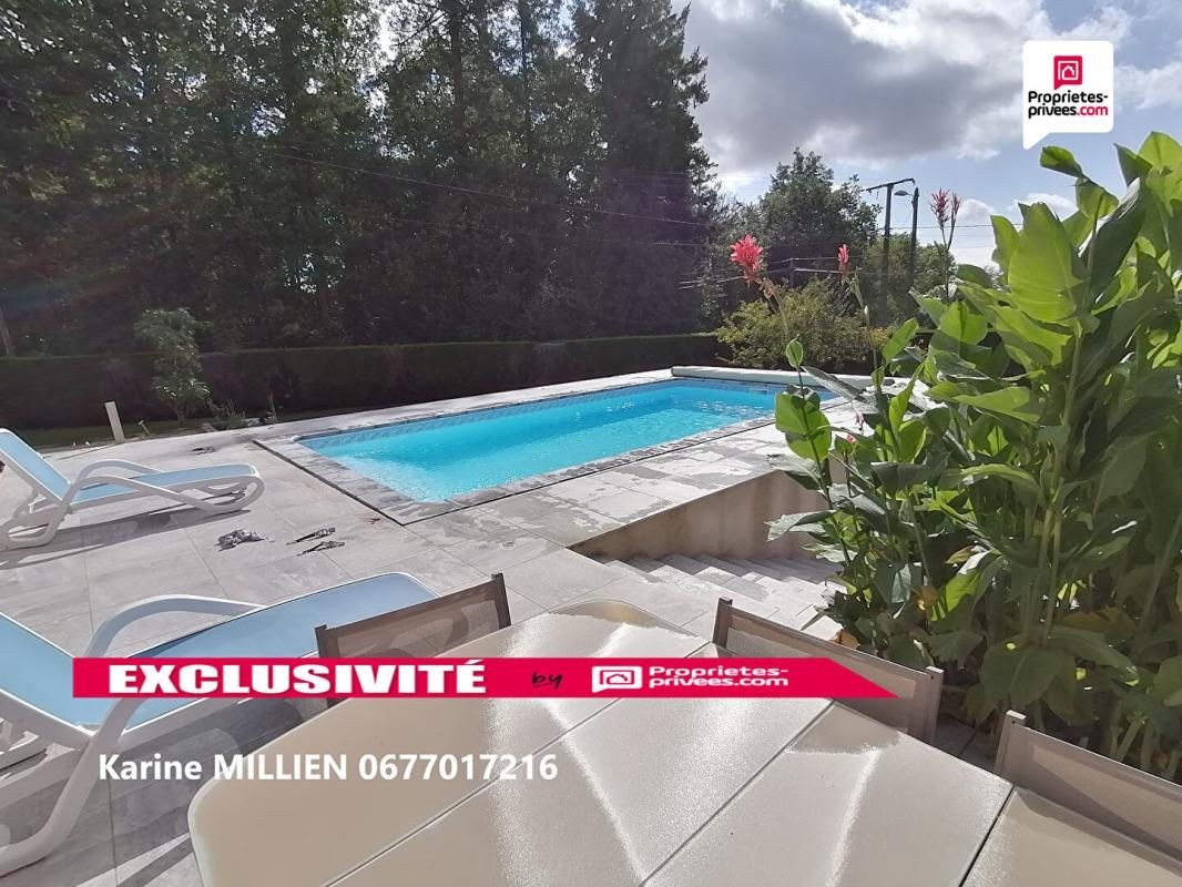 MESNIL SUR L'ESTREE 27650 Maison individuelle sur sous-sol total - 1 étage - 4 chambres - Garage attenant - Piscine chauffée et sécurisée - Terrain - 270 000  HAI