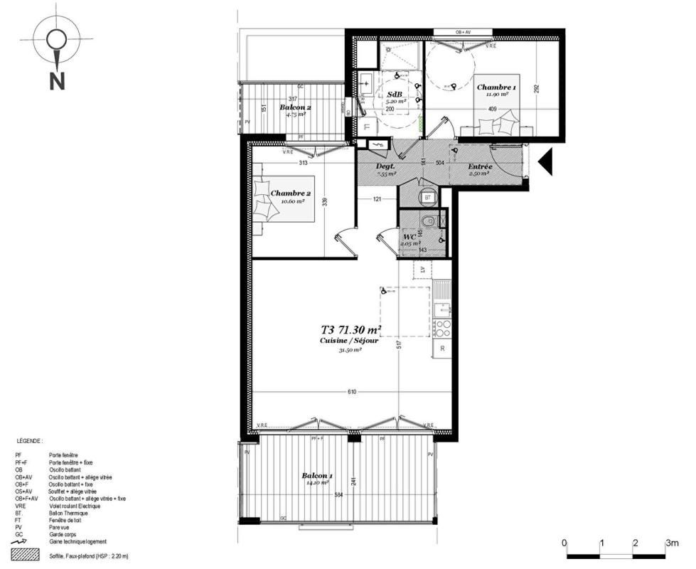 PERROS-GUIREC Vente appartement T3 de 71 m² avec 2 balcons et vue mer, Perros-Guirec ( 22700) 2