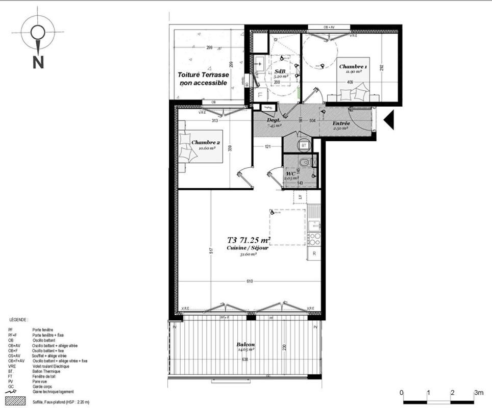 PERROS-GUIREC Vente appartement T3 de 71 m² avec vue mer et grand balcon, Perros-Guirec (22700) 2