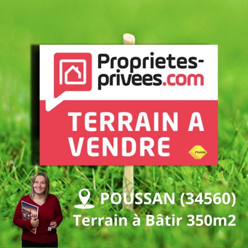 HÉRAULT - POUSSAN (34560) - TERRAIN À BÂTIR - 350 M²  - CALME - VIABILITÉ EN BORDURE