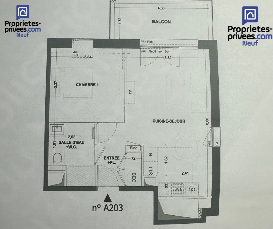 CANCALE ILLE-ET-VILAINE 35260 CANCALE - APPARTEMENT T2 42.57 m2 AVEC BALCON 1