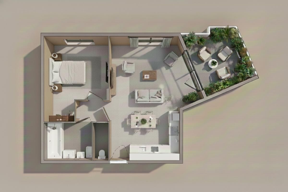 BEZIERS T2 lumineux de 51 m² avec terrasse et parking, Béziers (Centre ville) 2