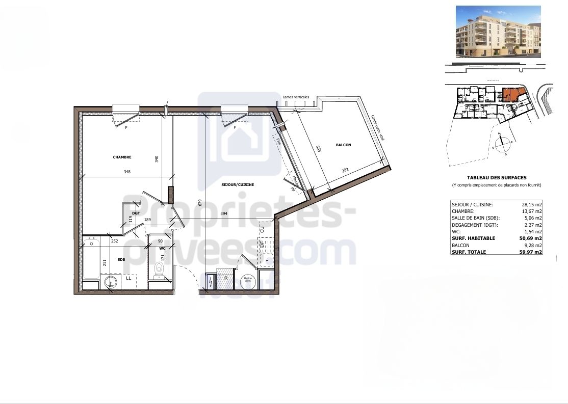BEZIERS T2 lumineux de 51 m² avec terrasse et parking, Béziers (Centre ville) 3