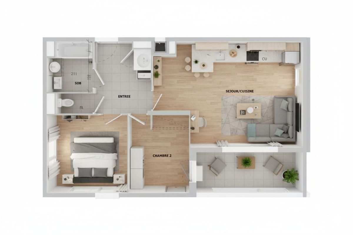 BEZIERS T3 63 m², Terrasse exposée Sud, Parking. Hyper centre Béziers 3