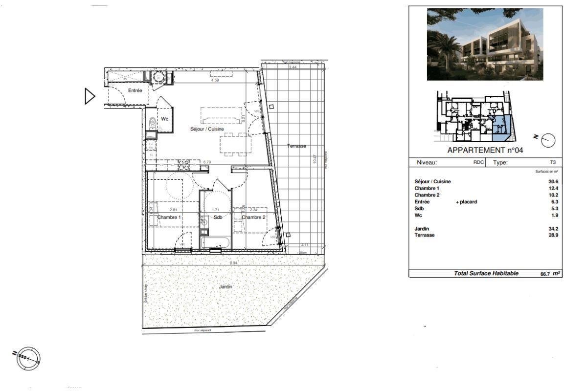 SETE T3 avec terrasse plein Sud et jardin. Sète, proche Espace BRASSENS 2