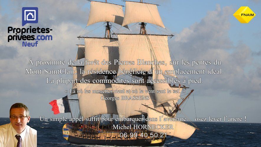 SETE Proche de l'Espace Brassens, T4 de 82 m² au deuxième étage, terrasse de 18 m² Sud Est 1