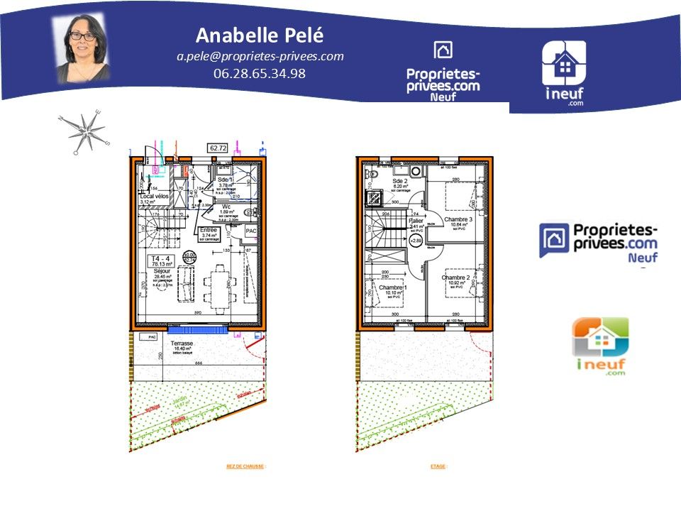Aizenay 85190, Maison de ville, 3 chambres, 78 m² + terrasse + jardin