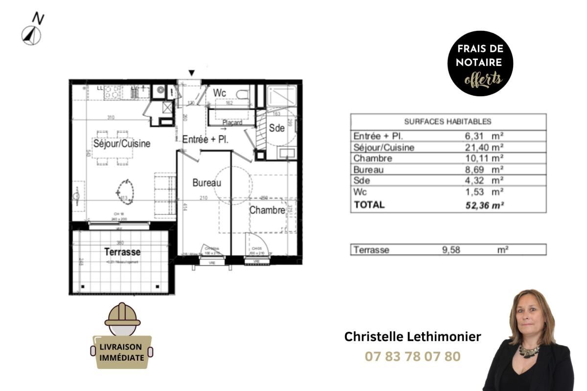 DINARD 2 Pièces · 52,36 m² · Dinard 35800 · Balcon + Parking 2