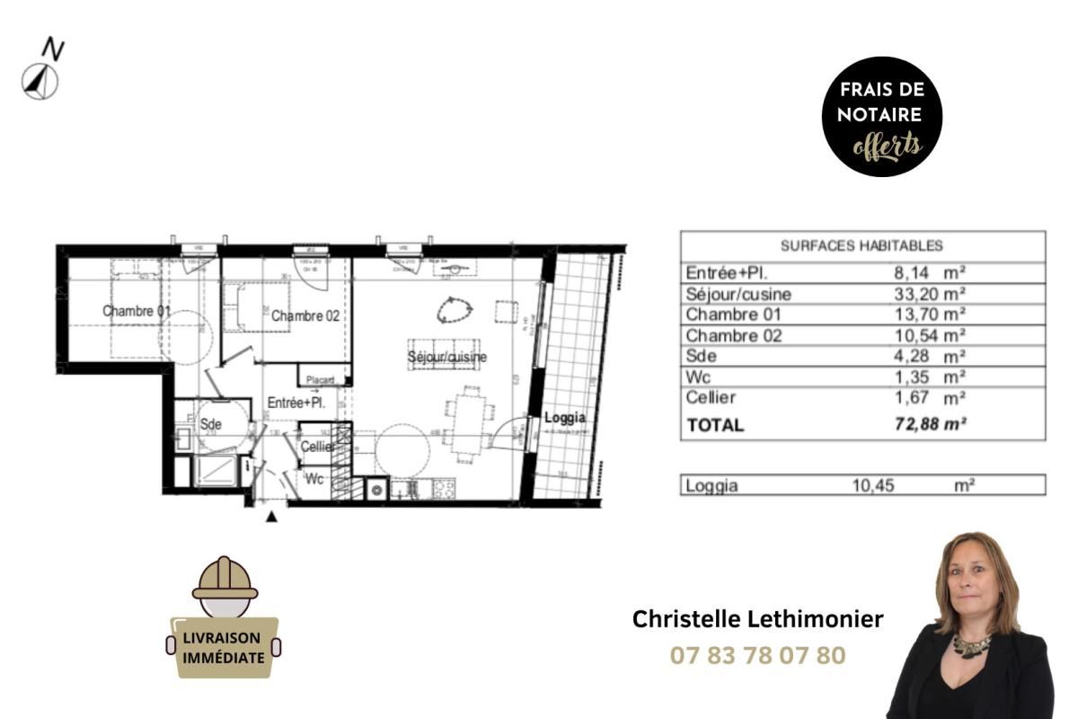 DINARD Appartement Dinard 3 pièce(s) 72.88 m2 - LOGGIA + GARAGE 2