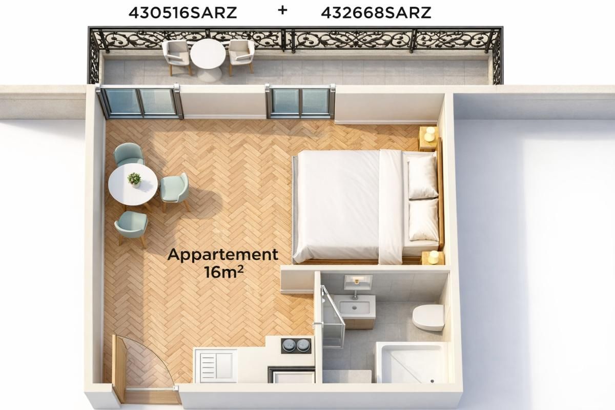 PARIS-11E-ARRONDISSEMENT Chambre 8.04M2 AVEC GRAND BALCON - 20m3 - 75011 PARIS 11 - FAIDHERBE-CHALIGNY (Possibilité Fusion 2  Lots=16m2) 4