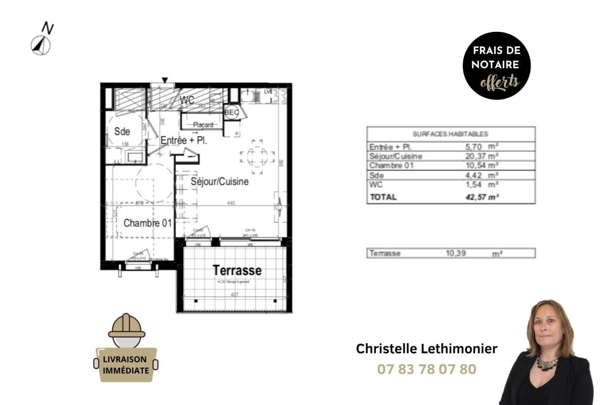 DINARD 2 Pièces ·  42,57 m² · Dinard 35800 · Terrasse + Parking 2
