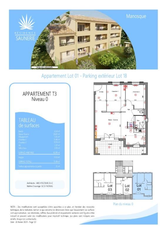 MANOSQUE Appartement Dernier Etage Manosque 3 pièces 63 m² - 265 000 Euros - 2