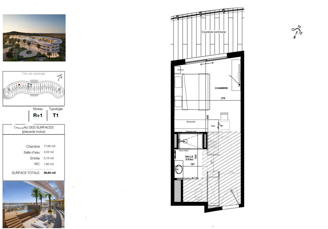 LE CAP D'AGDE Le haut de gamme s'invite dans ce T1 de plus de 28 m² au sein du village naturiste du Cap d'Agde 2