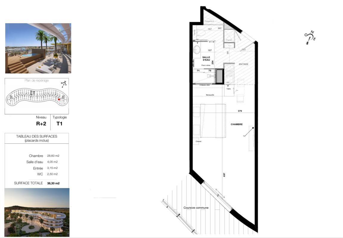 LE CAP D'AGDE Le haut de gamme s'invite dans ce T1 de plus de 38 m² exposé Sud au sein du village naturiste du Cap d'Agde 2