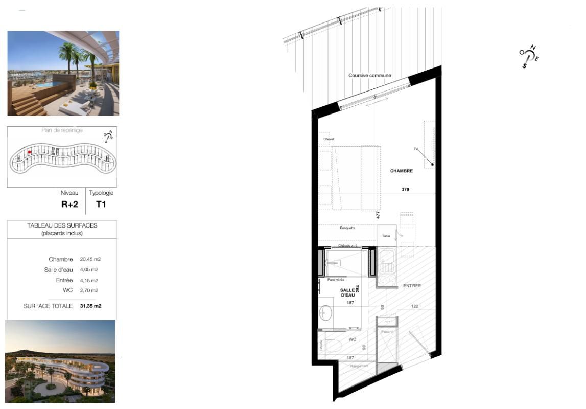 LE CAP D'AGDE Le haut de gamme s'invite dans ce T1 de plus de 31 m² exposé Ouest au sein du village naturiste du Cap d'Agde 2