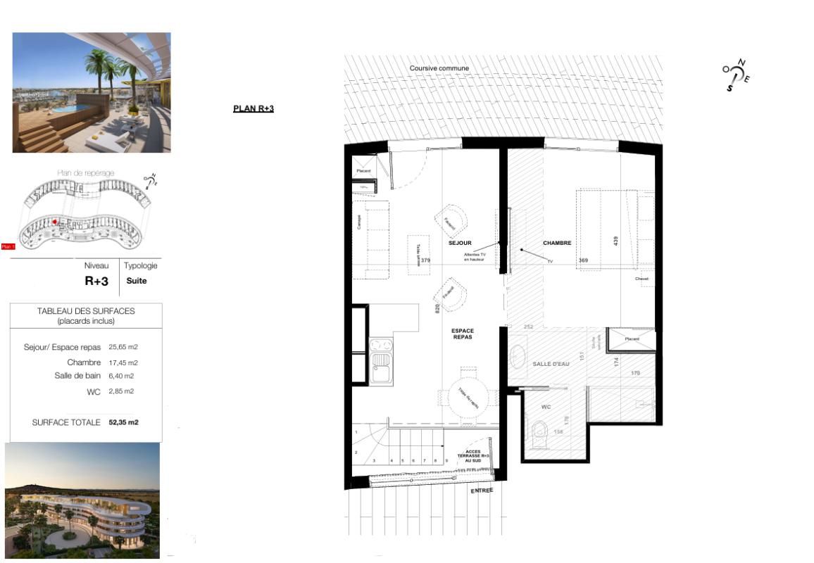 LE CAP D'AGDE Le haut de gamme s'invite dans ce Duplex de plus de 52 m² exposé Sud au sein du village naturiste du Cap d'Agde 2