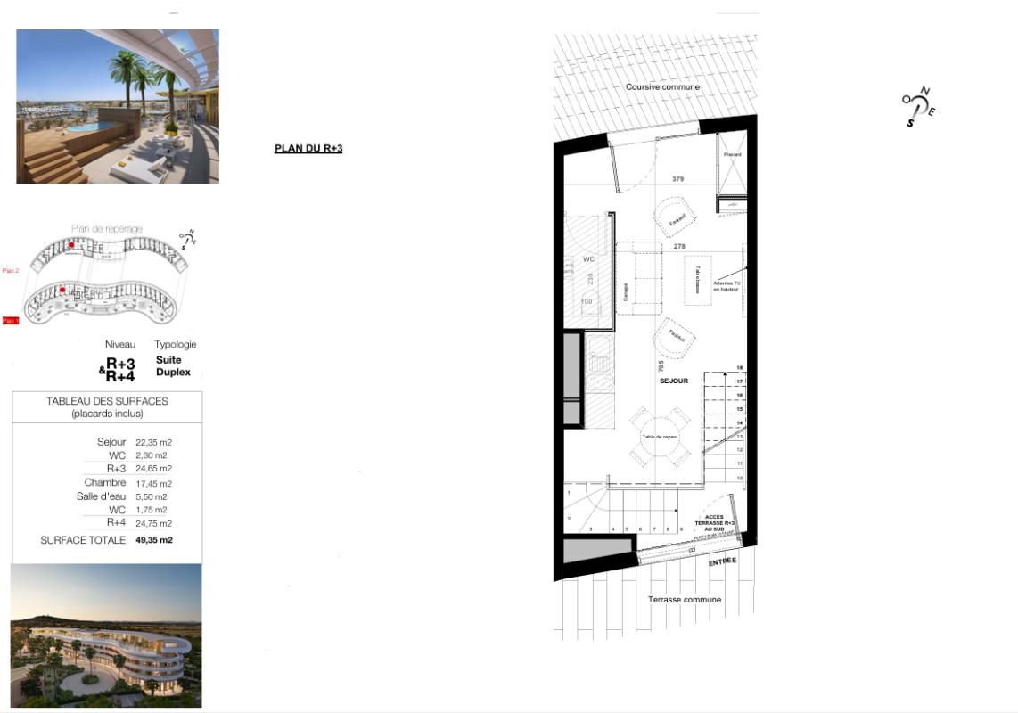 LE CAP D'AGDE Le haut de gamme s'invite dans ce Duplex de plus de 49 m² exposé Sud au sein du village naturiste du Cap d'Agde 2