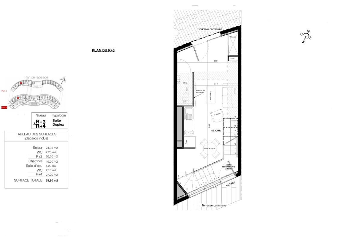 LE CAP D'AGDE Le haut de gamme s'invite dans ce Duplex de près de 54 m² exposé Sud au sein du village naturiste du Cap d'Agde 2