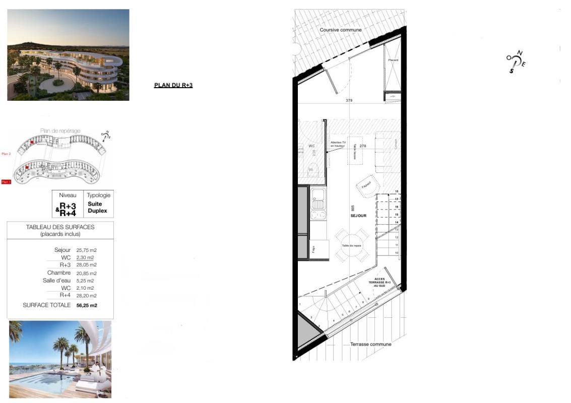 LE CAP D'AGDE Le haut de gamme s'invite dans ce Duplex de plus de 56 m² exposé Sud au sein du village naturiste du Cap d'Agde 2