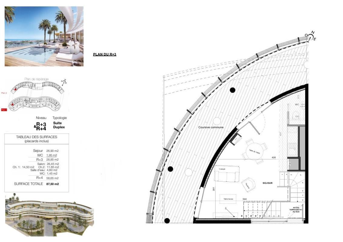 LE CAP D'AGDE Le haut de gamme s'invite dans ce Duplex de 87,50 m² exposé Sud au sein du village naturiste du Cap d'Agde 2