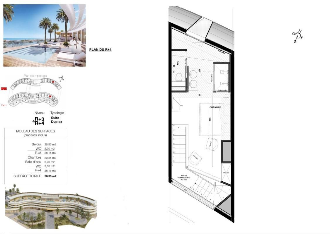 LE CAP D'AGDE Le haut de gamme s'invite dans ce Duplex de plus de 56 m² au sein du village naturiste du Cap d'Agde 2