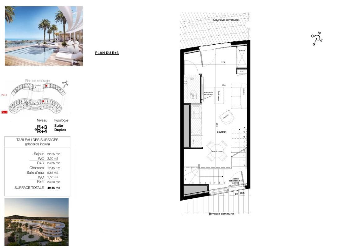 LE CAP D'AGDE Le haut de gamme s'invite dans ce Duplex de plus de 49 m² au sein du village naturiste du Cap d'Agde 2
