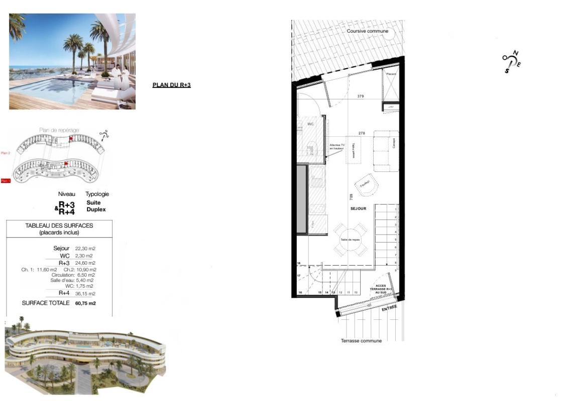 LE CAP D'AGDE Le haut de gamme s'invite dans ce Duplex de plus de 60 m² au sein du village naturiste du Cap d'Agde 2