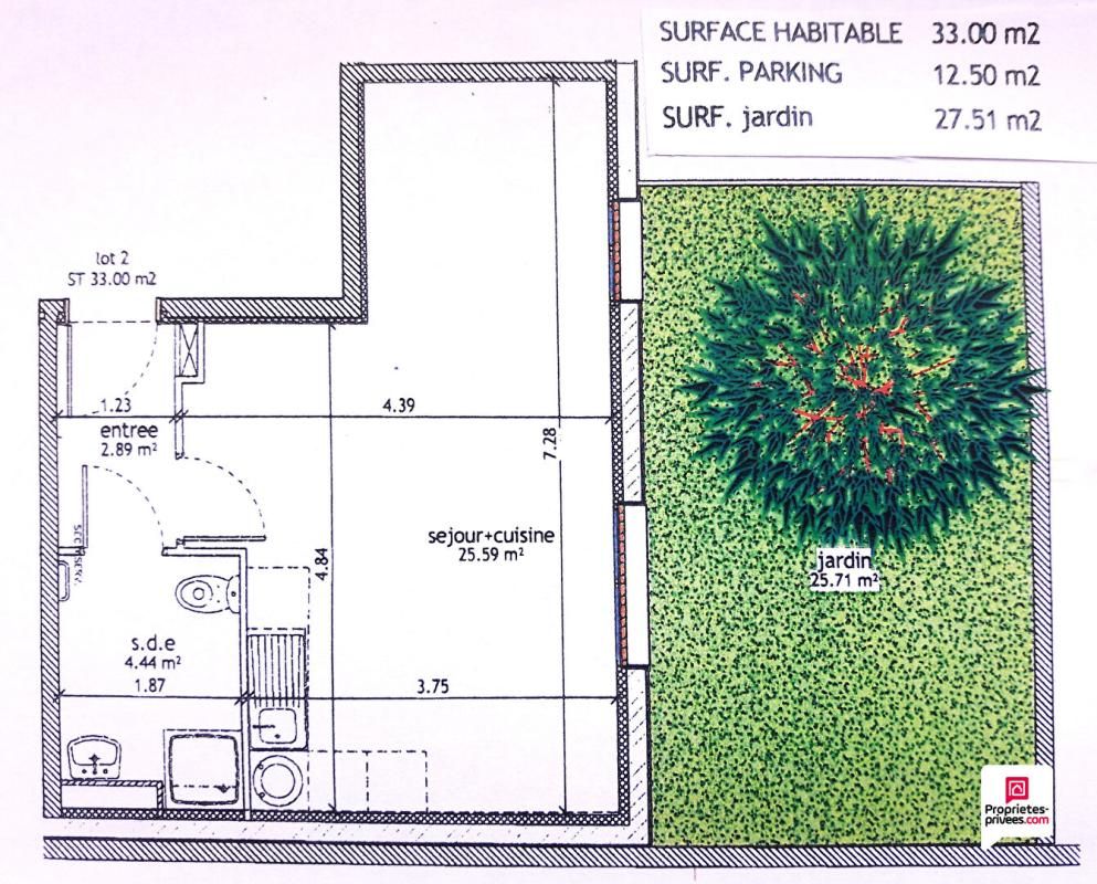 AUBERGENVILLE 78410 AUBERGENVILLE , Appartement 1 pièce(s) 33 m2, jardin 27 m2 et stationnement 2