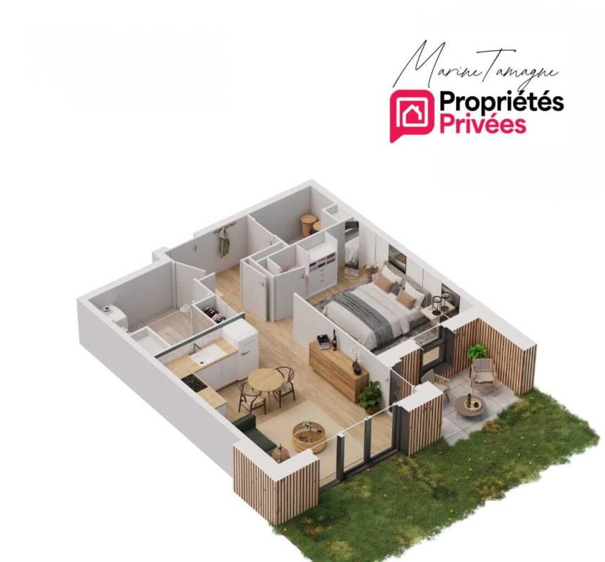 COMPIEGNE Deux pièces avec Terrasse, Jardin et Garage Quartier des Sablons FRAIS DE NOTAIRE OFFERTS 3