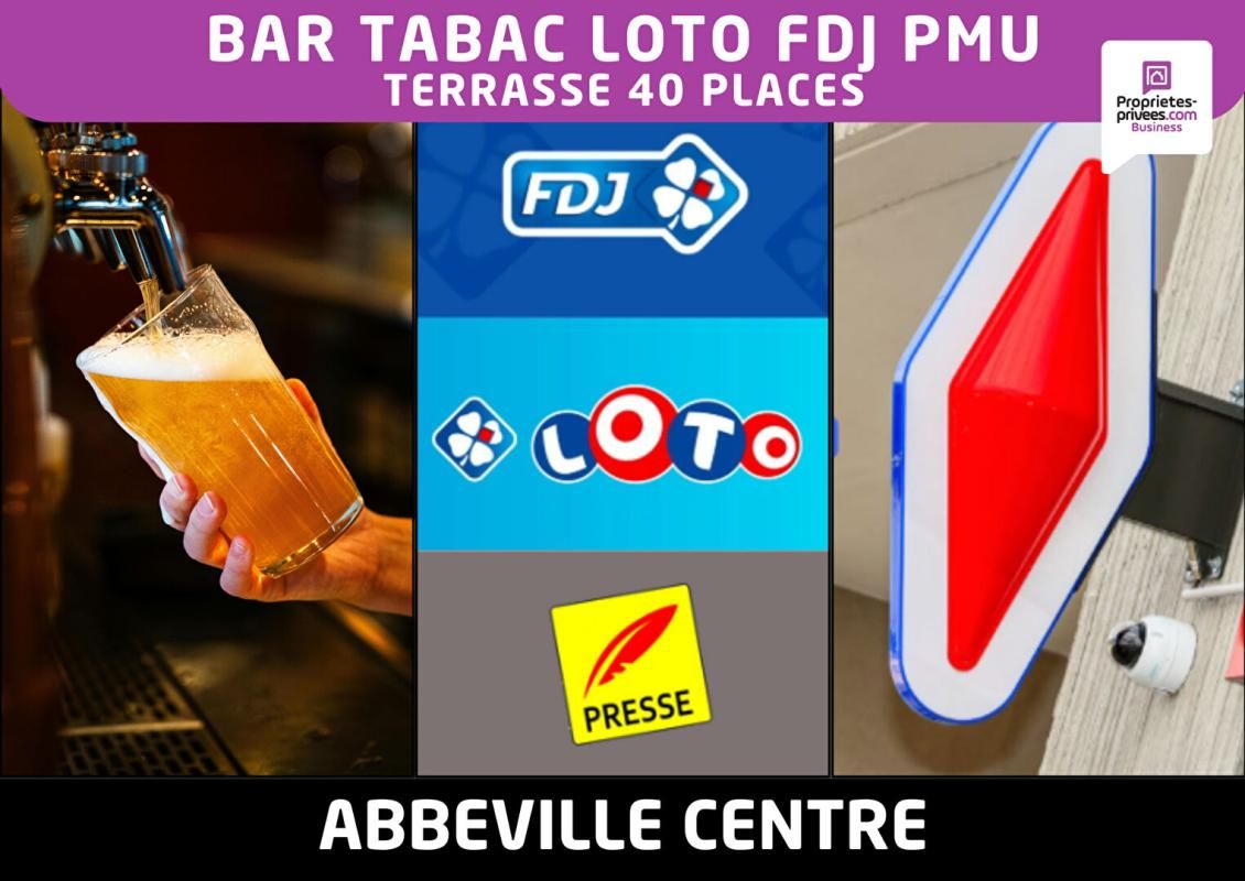 ABBEVILLE 80100 ABBEVILLE - BAR TABAC LOTO FDJ PMU avec terrasse 40 places et logement 1