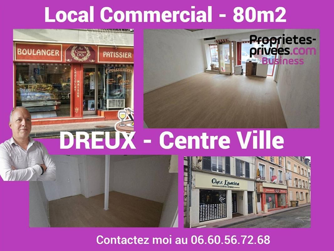 28100 DREUX - Location Local commercial 80 m2
