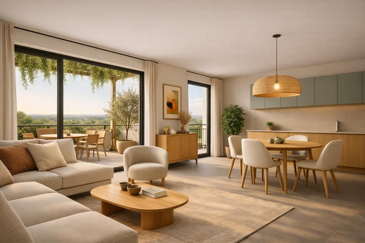 T3 66.10m², lumineux avec terrasse dans un parc paysager à Montfavet