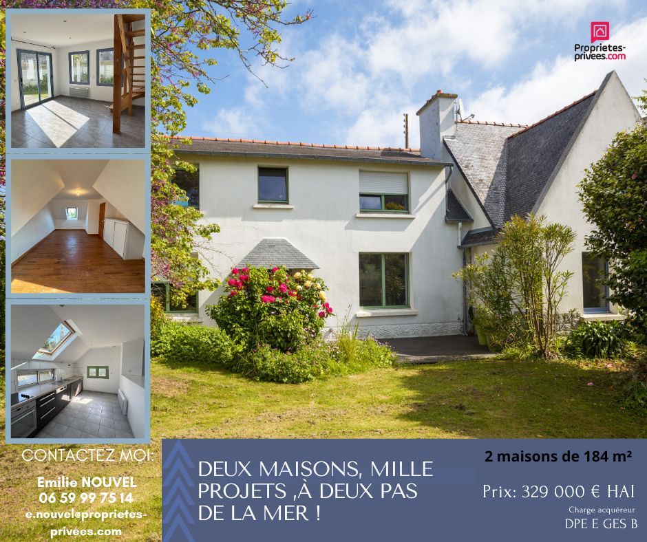 Deux maisons, mille projets ,à deux pas de la mer !