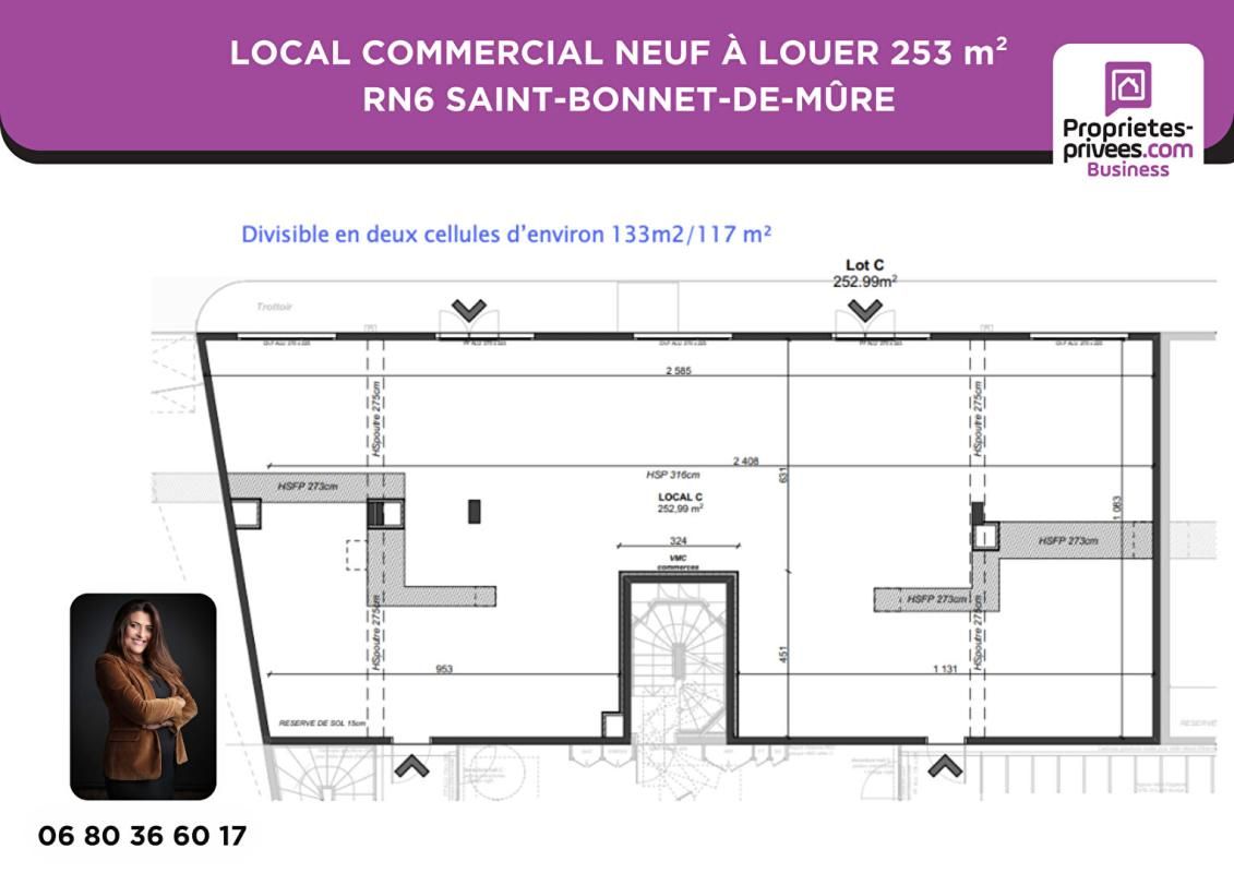 SAINT-BONNET-DE-MURE LOCAL COMMERCIAL À LOUER 253 m² - RN6 SAINT-BONNET-DE-MÛRE 2