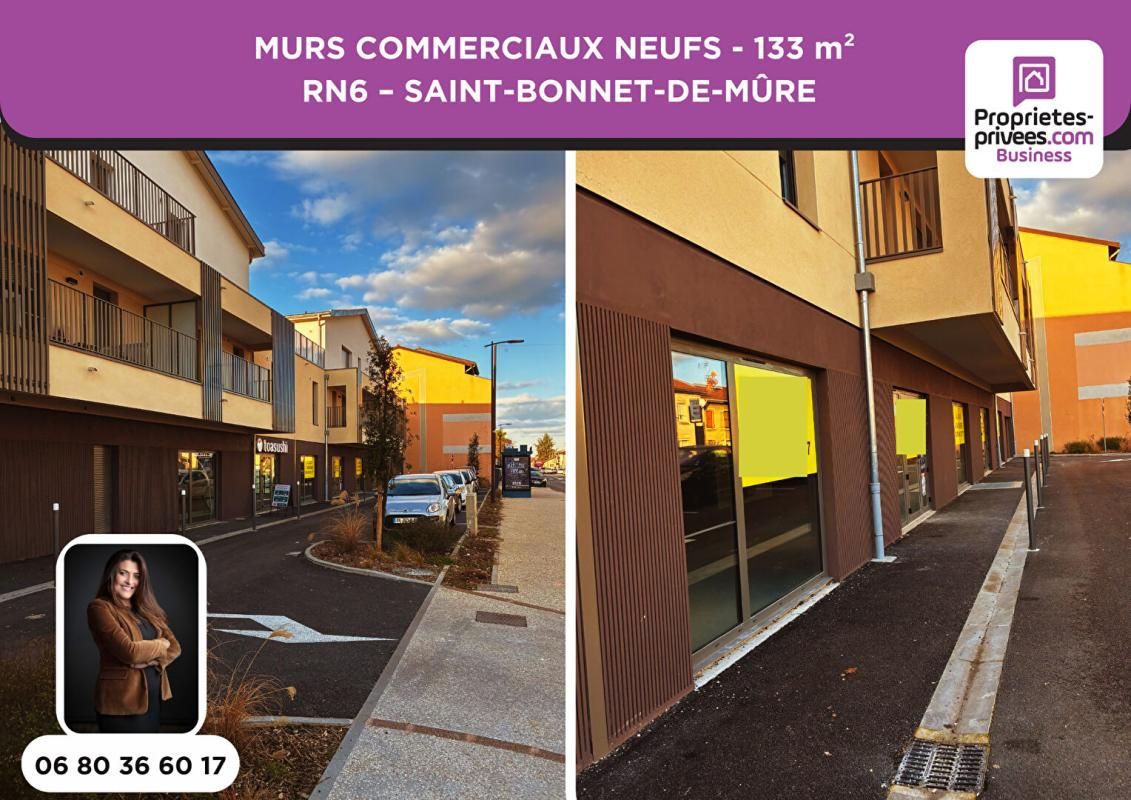 MURS COMMERCIAUX NEUFS -133 m² - RN6 SAINT-BONNET-DE-MÛRE