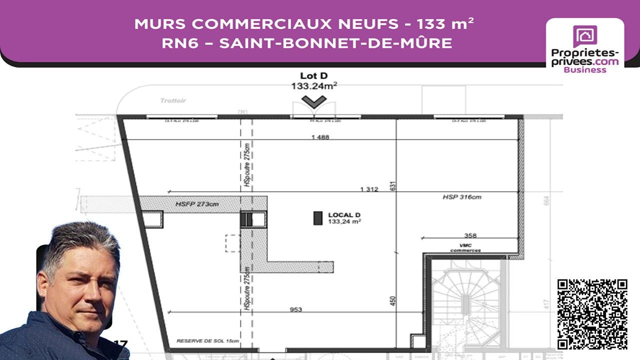 SAINT-BONNET-DE-MURE MURS COMMERCIAUX NEUFS 133 m² - RN6 SAINT-BONNET-DE-MÛRE 2