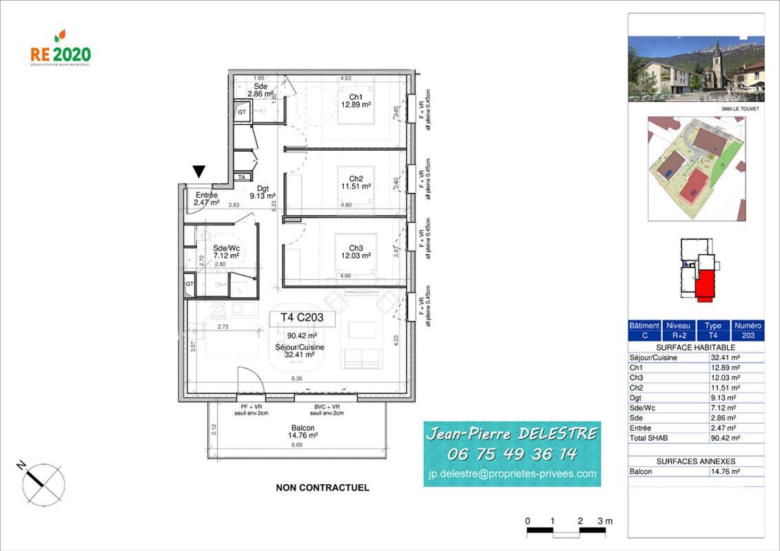LE TOUVET 4 PIECES 90 M² AVEC PARKING PRIVATIF COUVERT AU TOUVET VALLEE DU GRESIVAUDAN 3