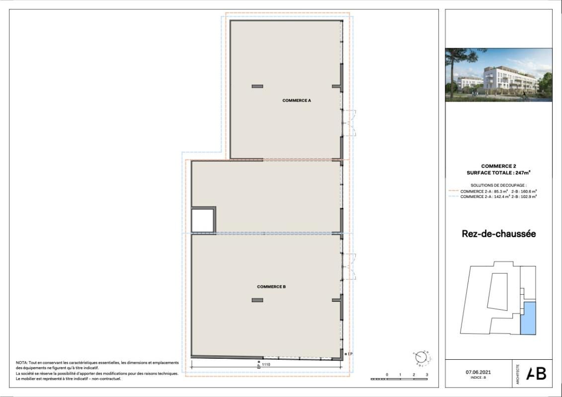 AVIGNON Secteur Monteux 84170-  Local commercial 247m² divisible 4