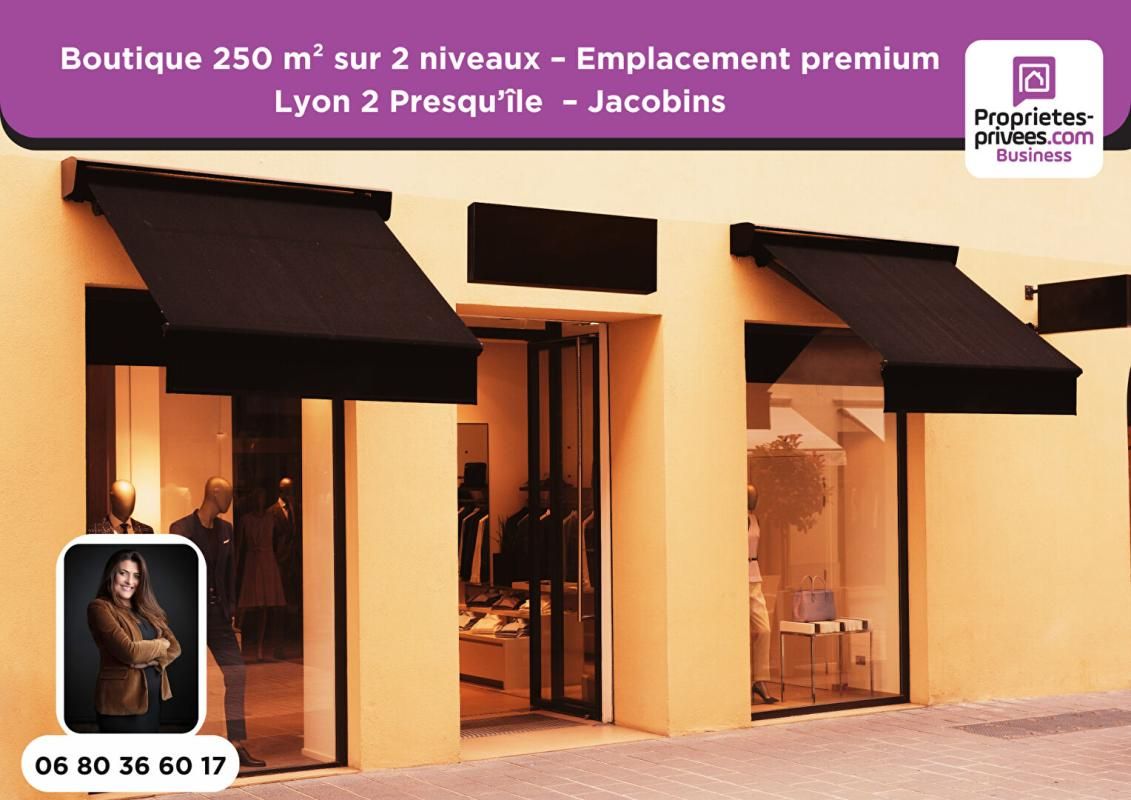69002 LYON -  - Boutique 250 m² Presqu'île - Quartier Jacobins - Emplacement premium