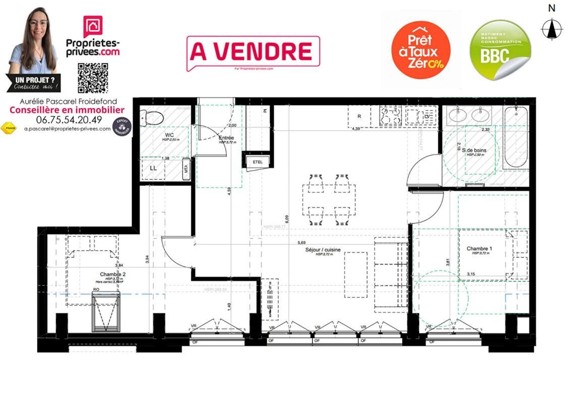 BRIVE-LA-GAILLARDE Brive hyper centre : Appartement T3 de standing au 4ème étage avec ascenseur - 3