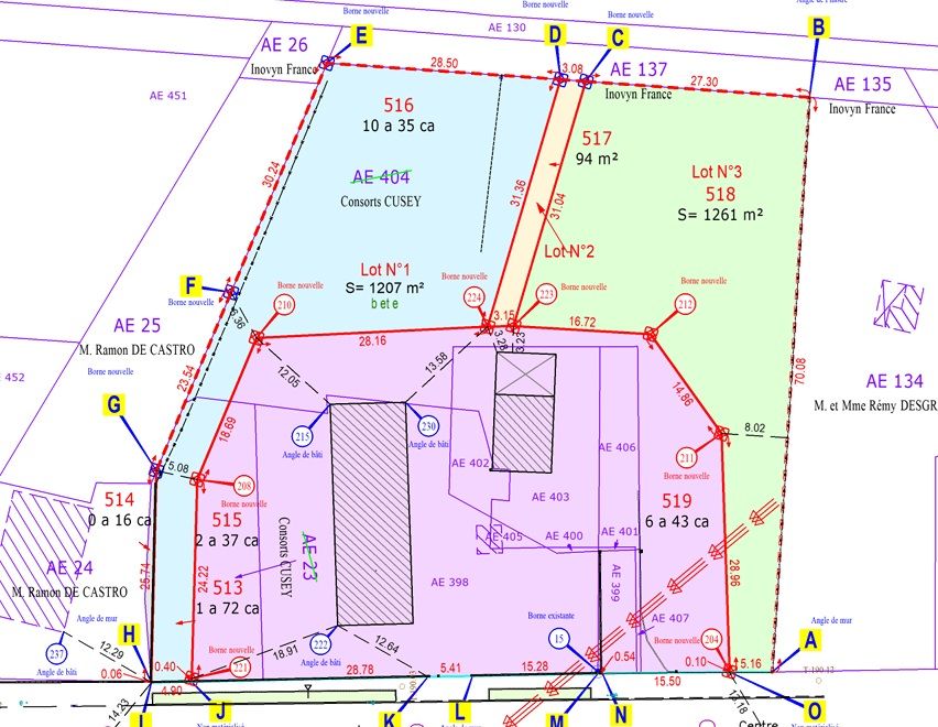 ABERGEMENT-LA-RONCE Terrain  1261 m2 2