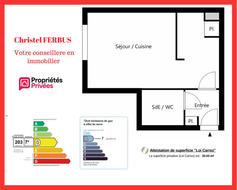ROSNY-SOUS-BOIS 93110 ROSNY-SOUS-BOIS - Studio - 30.03 m2- Terrasse avec  coin Jardin - Parking 2