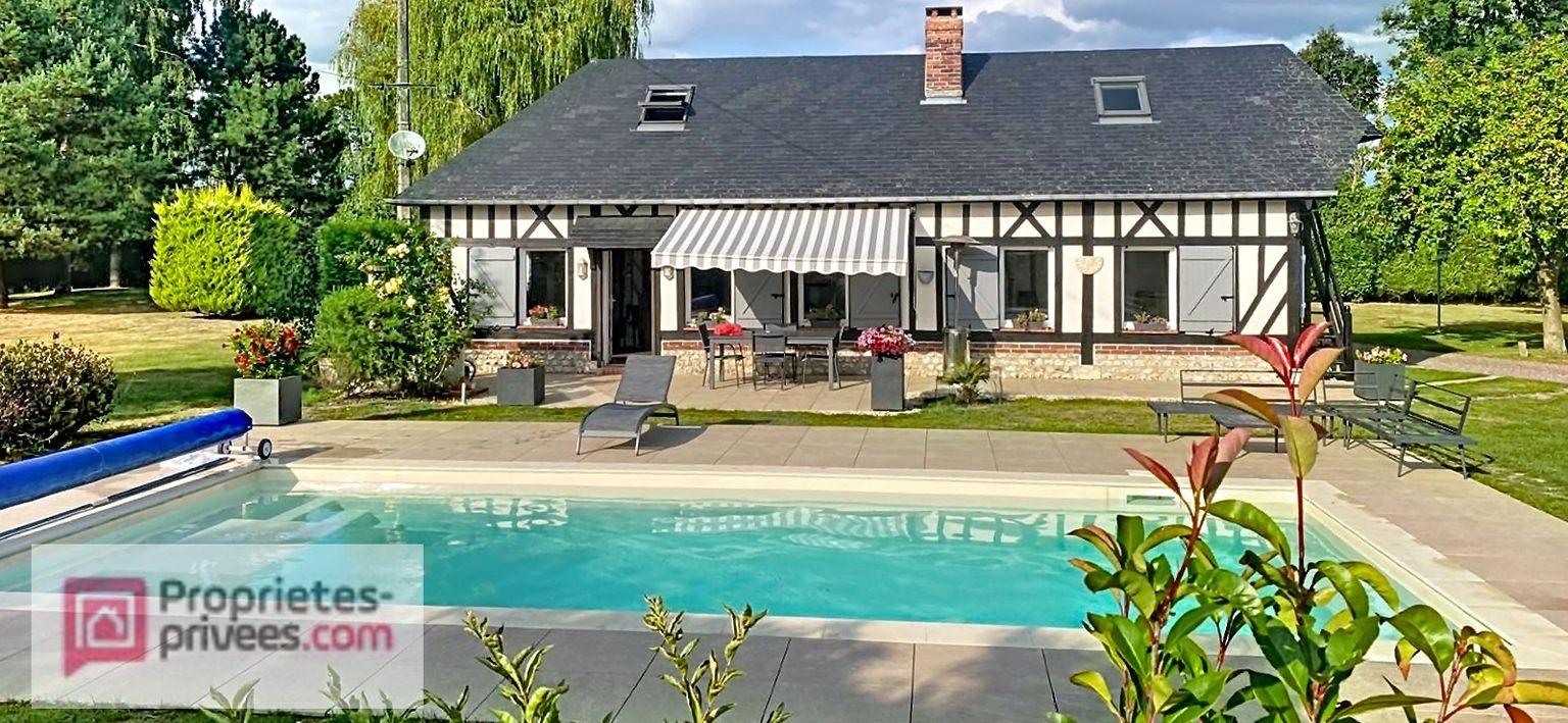 Charmante longère normande rénovée avec piscine chauffée et chalet indépendant  - Pays d'Auge