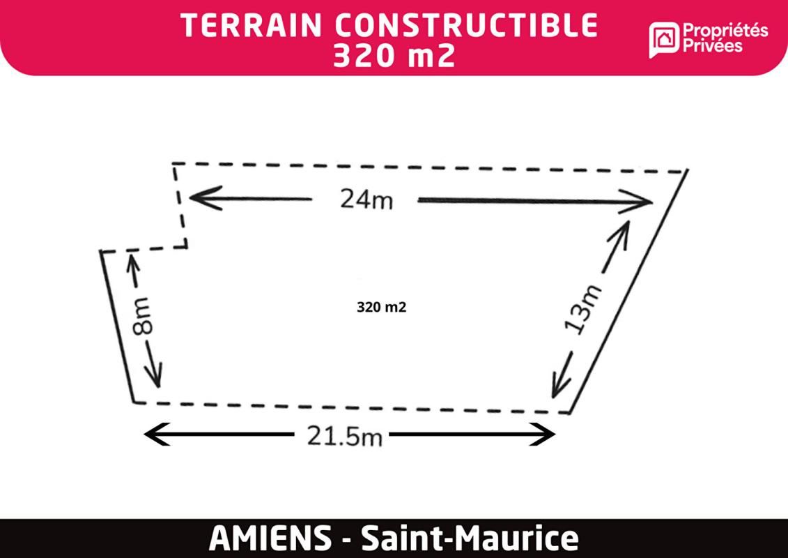 AMIENS Terrain constructible 320 m2 - Amiens St Maurice 2