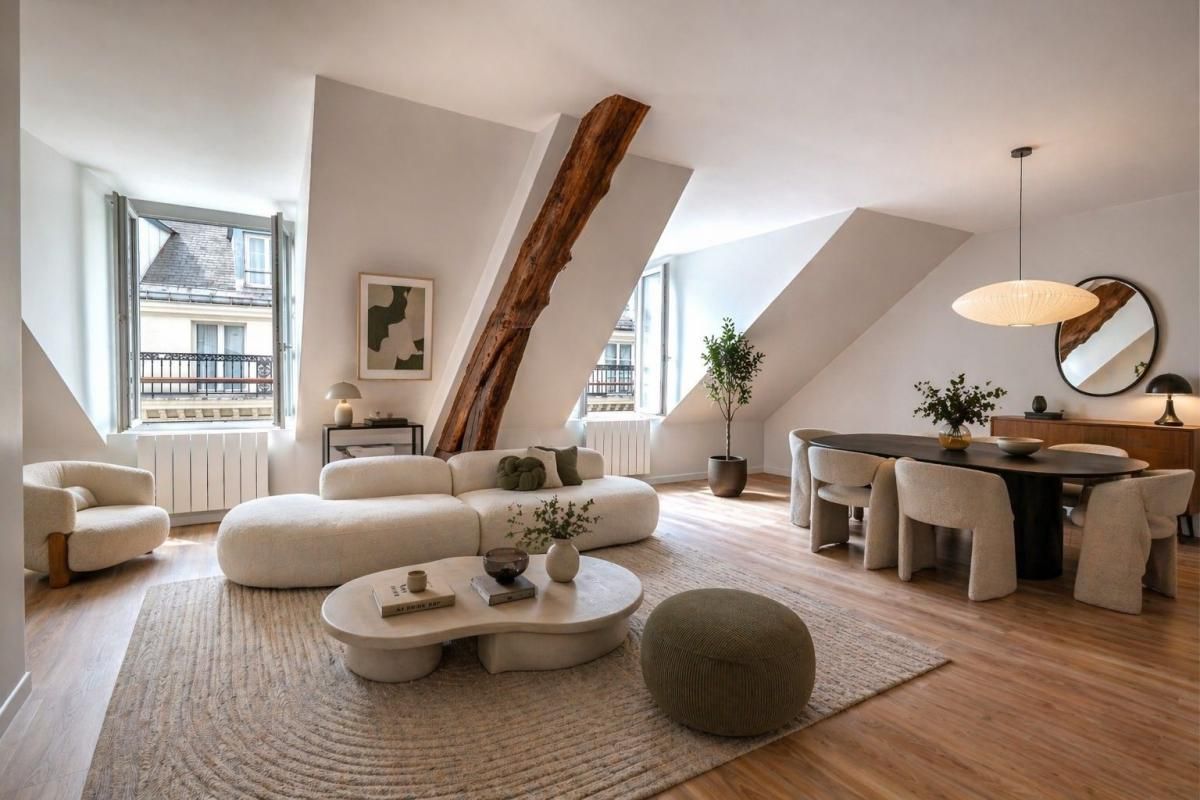 PARIS-8E-ARRONDISSEMENT Paris 8-Dernier étage avec ascenseur à deux pas de l'Elysée-63M2 au sol-Appartement rénové et lumineux 3