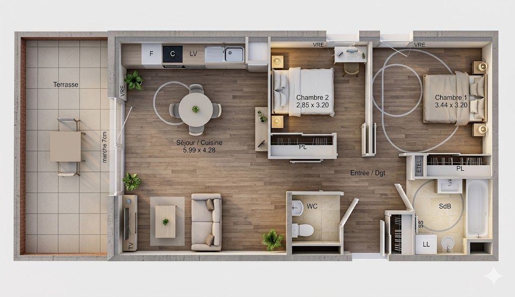 SETE L'élégance de la Corniche. Votre futur T3 entre Ciel et Mer 3