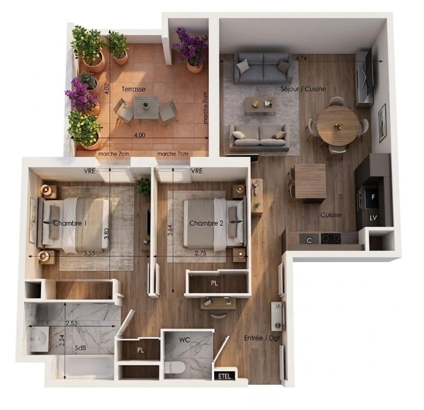 SETE Corniche de Sète. T3 de standing, Terrasse de 16 m² Ouest, Bord de Mer 3