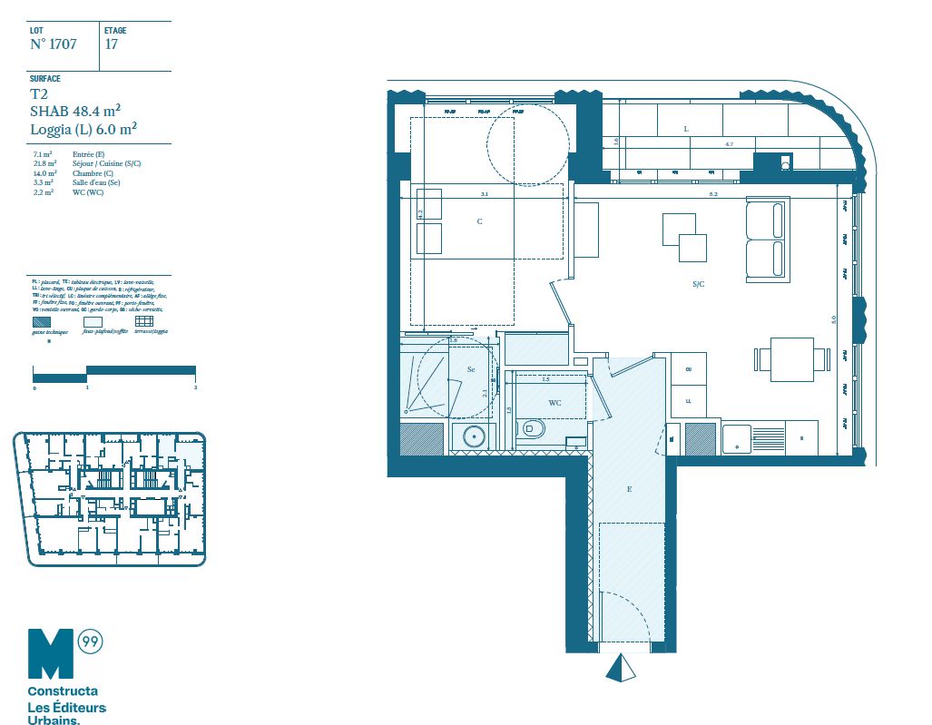 MARSEILLE-2E-ARRONDISSEMENT Appartement Marseille 2 pièce(s) - M99 4