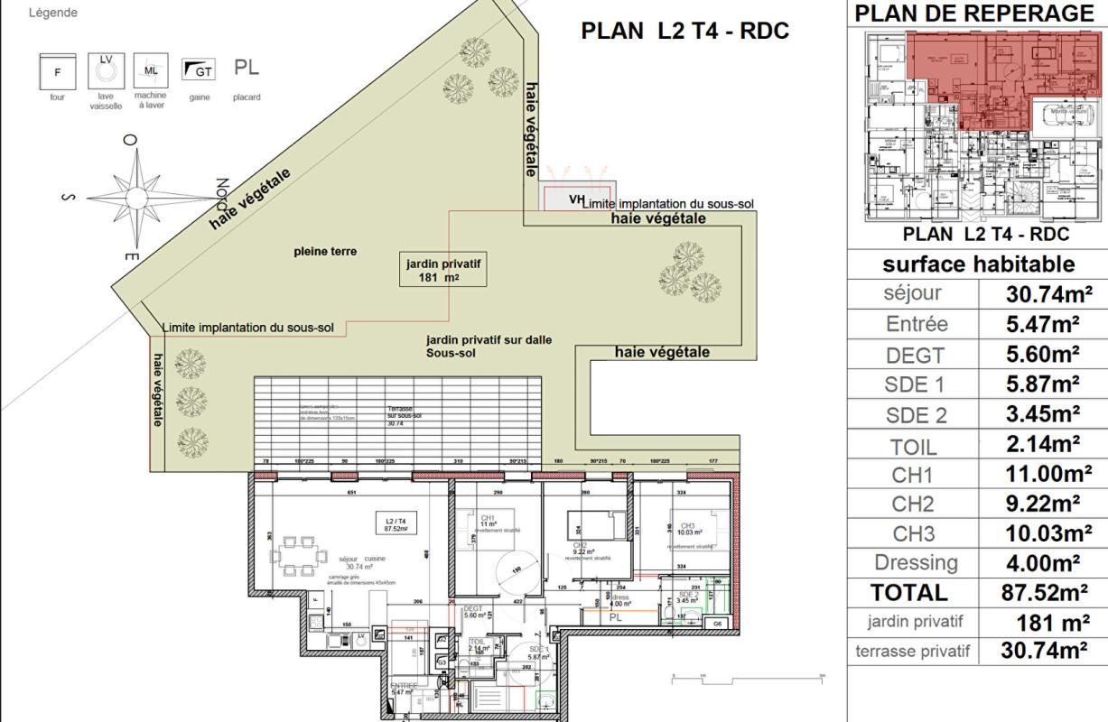 VETRAZ-MONTHOUX Appartement Vetraz Monthoux 4 pièce(s) 87.23 m2 + Jardin + Terrasse 2