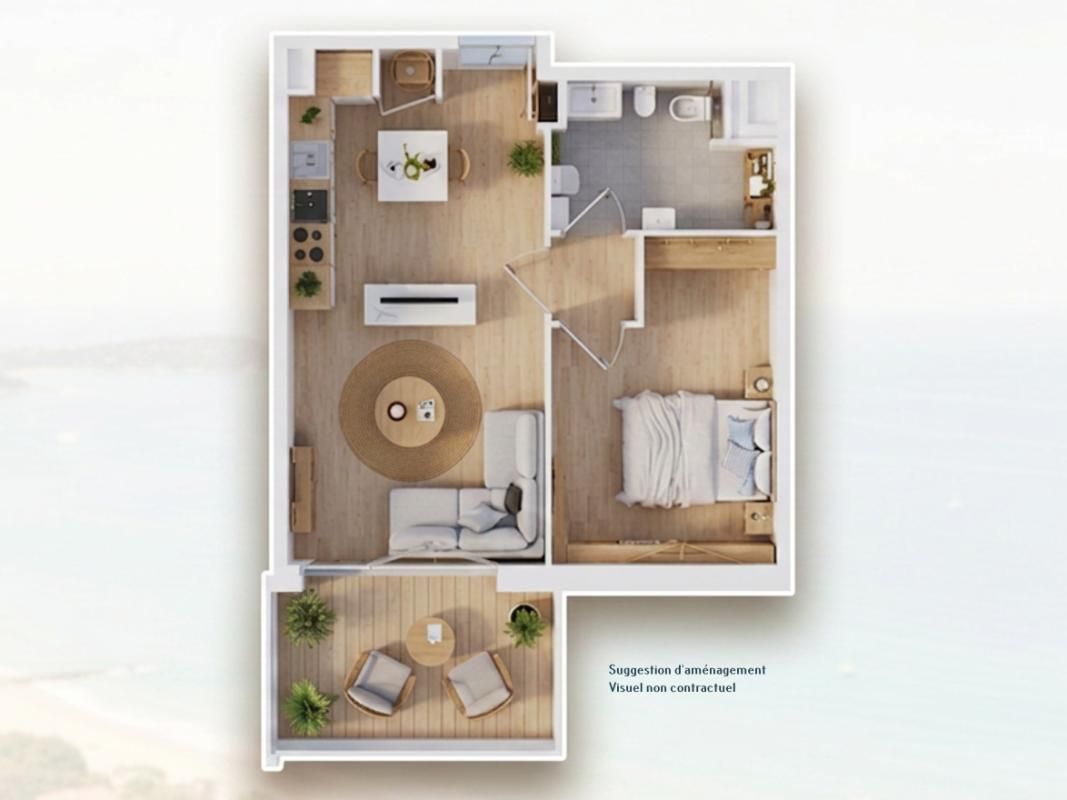Vente appartement T2 , vue mer avec balcon, Perros-Guirec ( 22700)